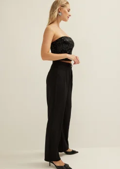 Sale Cotton Club Broek met ceintuur zwart