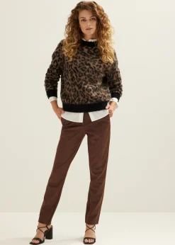 Sale Cotton Club Broek skinny stretch choco