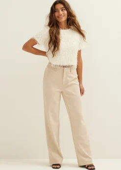 Best Cotton Club Broek van suedine zand