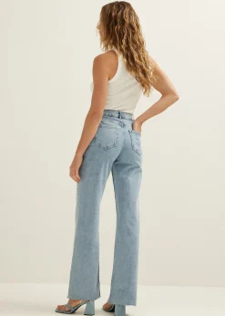 Online Cotton Club Charlie wide leg jeans middenblauw