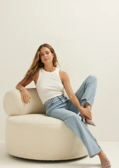 Online Cotton Club Charlie wide leg jeans middenblauw
