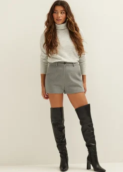 Online Cotton Club Col trui gebreid grijs,lichtmelee