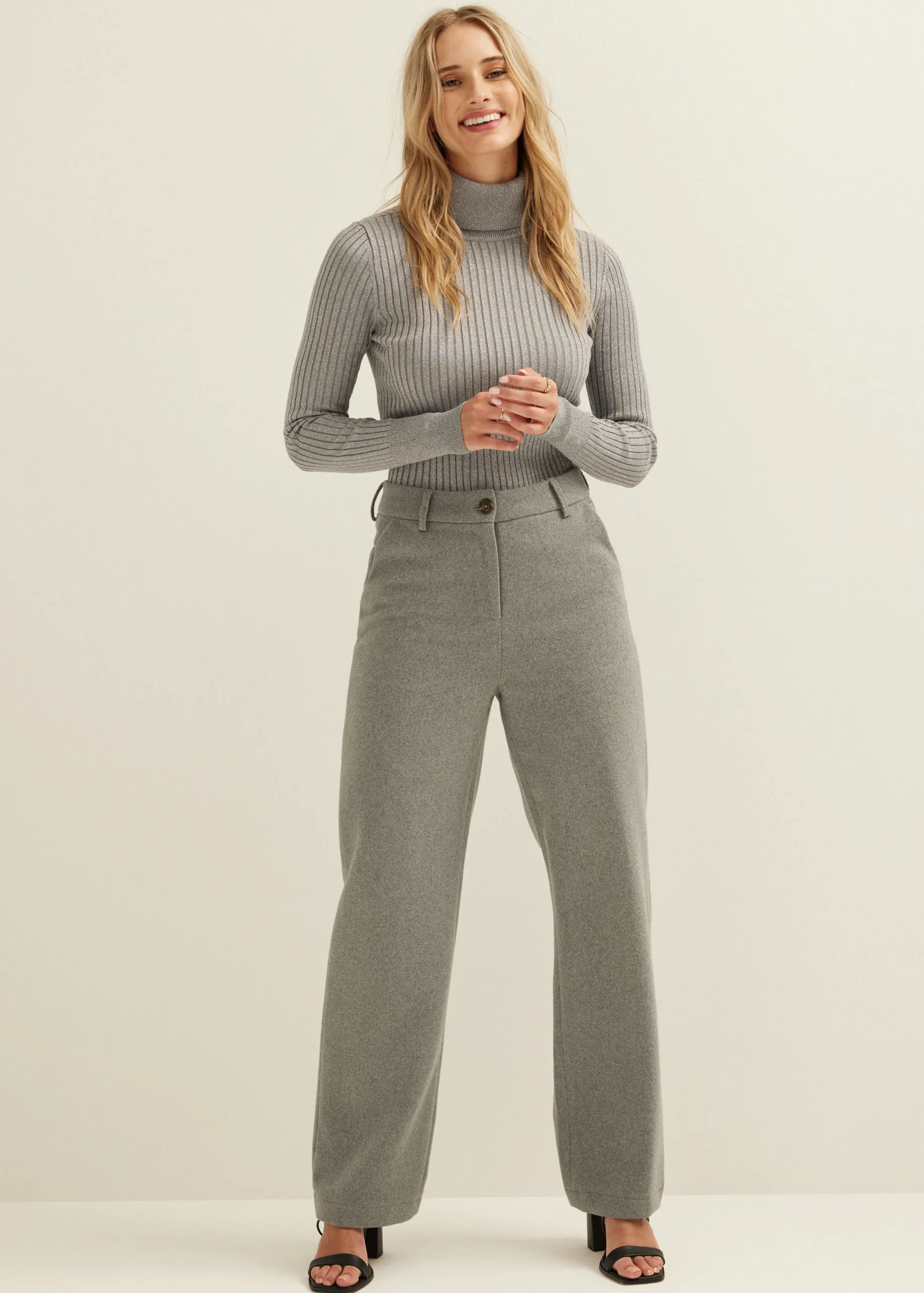 Hot Cotton Club Coltrui met lurex grijsgemêleerd