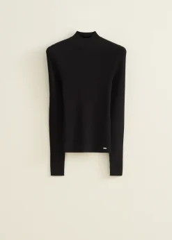 Best Cotton Club Col trui met rib zwart