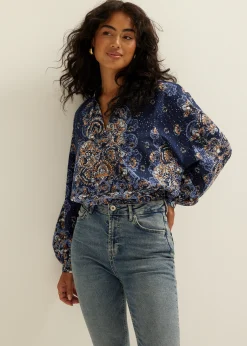 Sale Cotton Club Crochet top met print meerkleurig