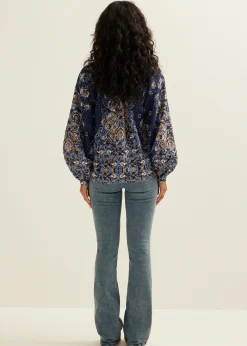 Sale Cotton Club Crochet top met print meerkleurig