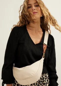 Online Cotton Club Crossbody tas rond ecru