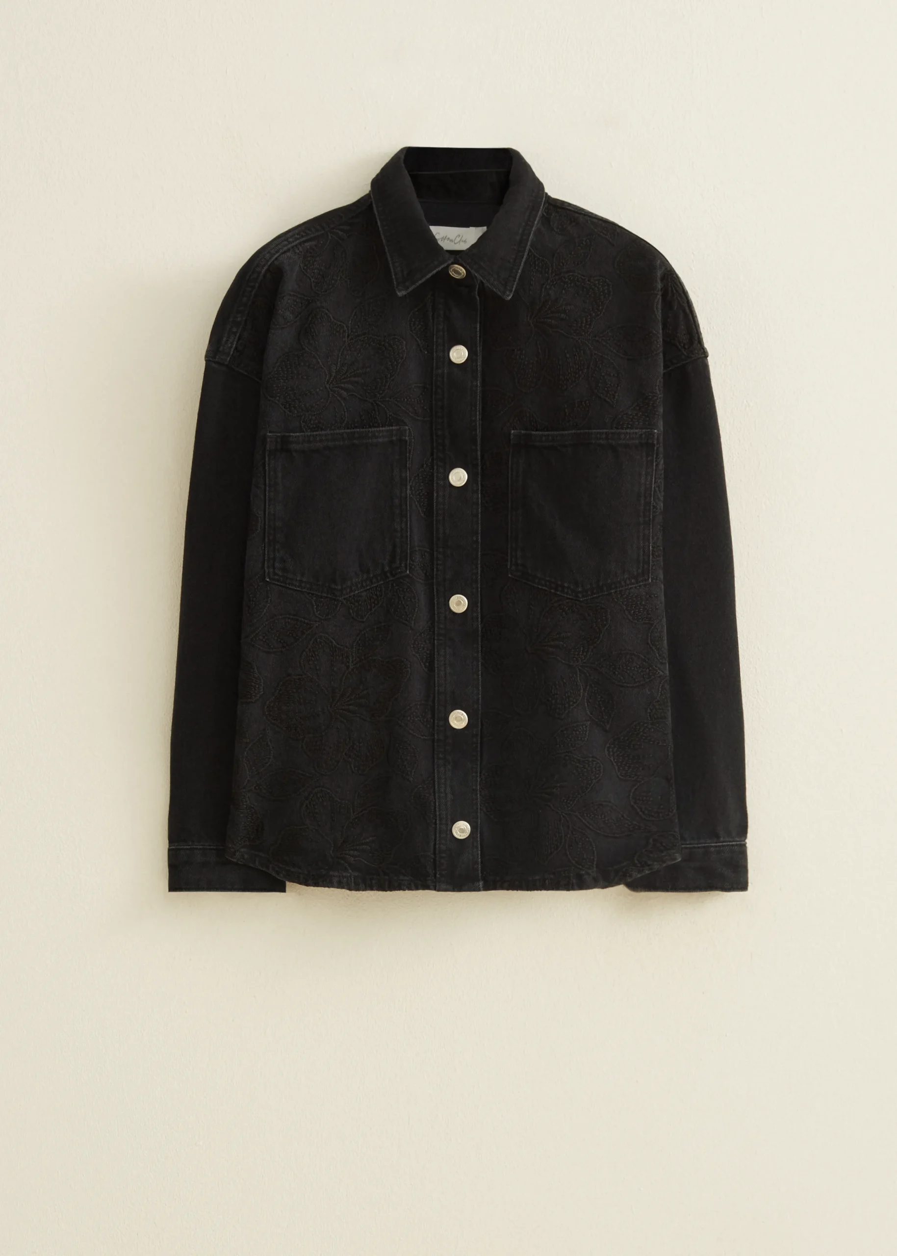 Clearance Cotton Club Denim blouse met borduurwerk zwart,usedmiddle