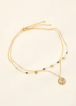 Hot Cotton Club Dubbele ketting met hanger meerkleurig