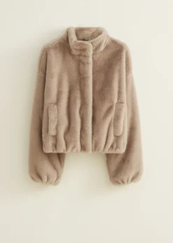 Fashion Cotton Club Faux fur bomberjack grijs