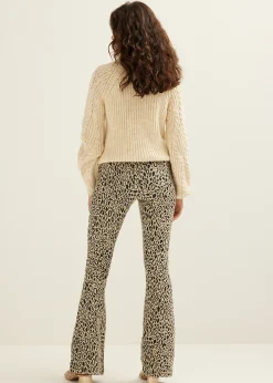 Hot Cotton Club Flared broek leopard meerkleurig