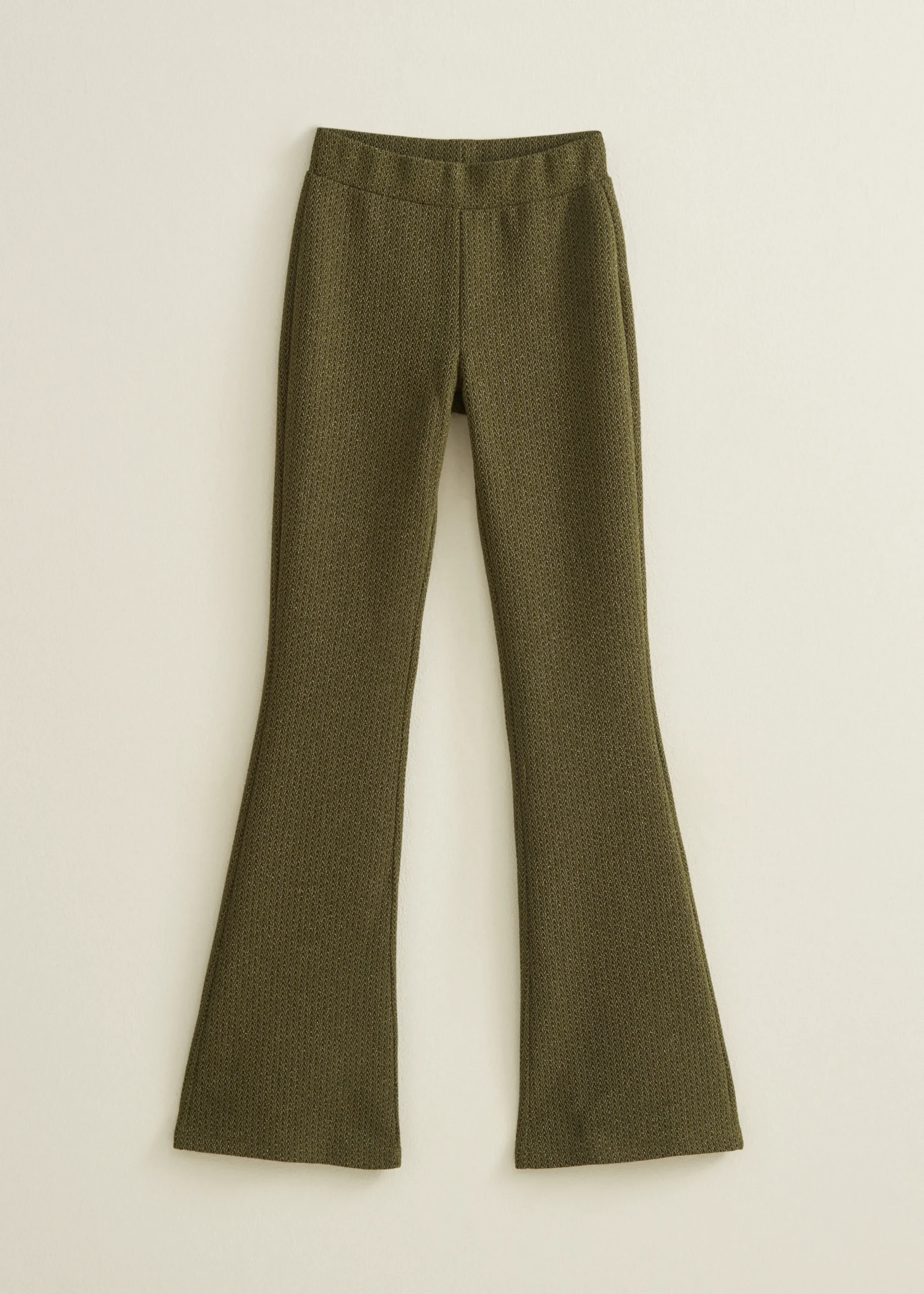 Discount Cotton Club Flared broek met lurex donkergroen