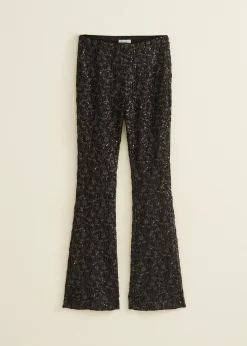 Online Cotton Club Flared broek met pailletten zwart