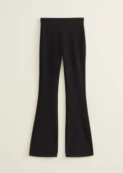 New Cotton Club Flared broek met rib zwart