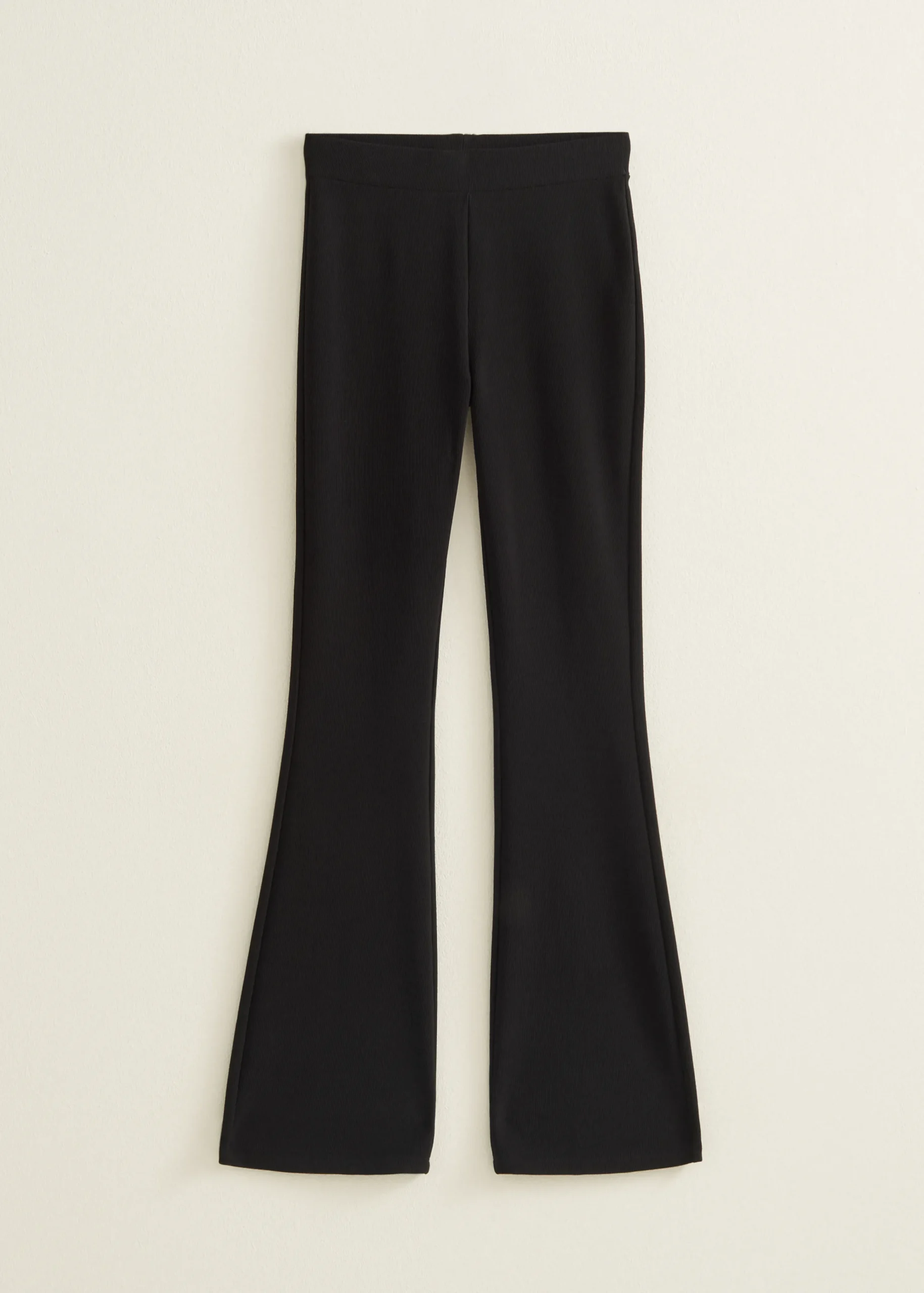 New Cotton Club Flared broek met rib zwart