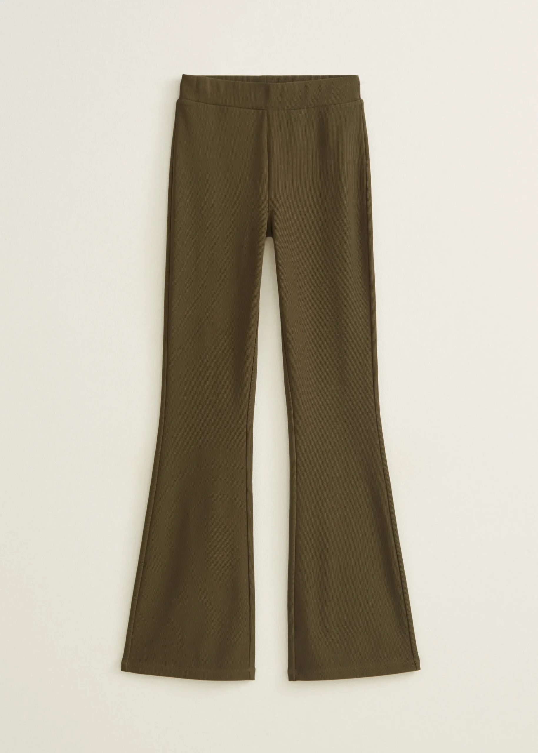 Fashion Cotton Club Flared broek met rib structuur groen,denne