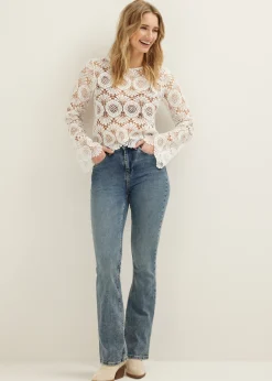 New Cotton Club Flared jeans coco blauw,useddark
