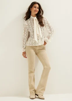 Best Cotton Club flared jeans coco zand