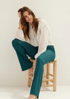 Best Cotton Club Flare Legging Rib taupe,dark