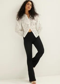 Best Cotton Club Flare Legging Rib zwart