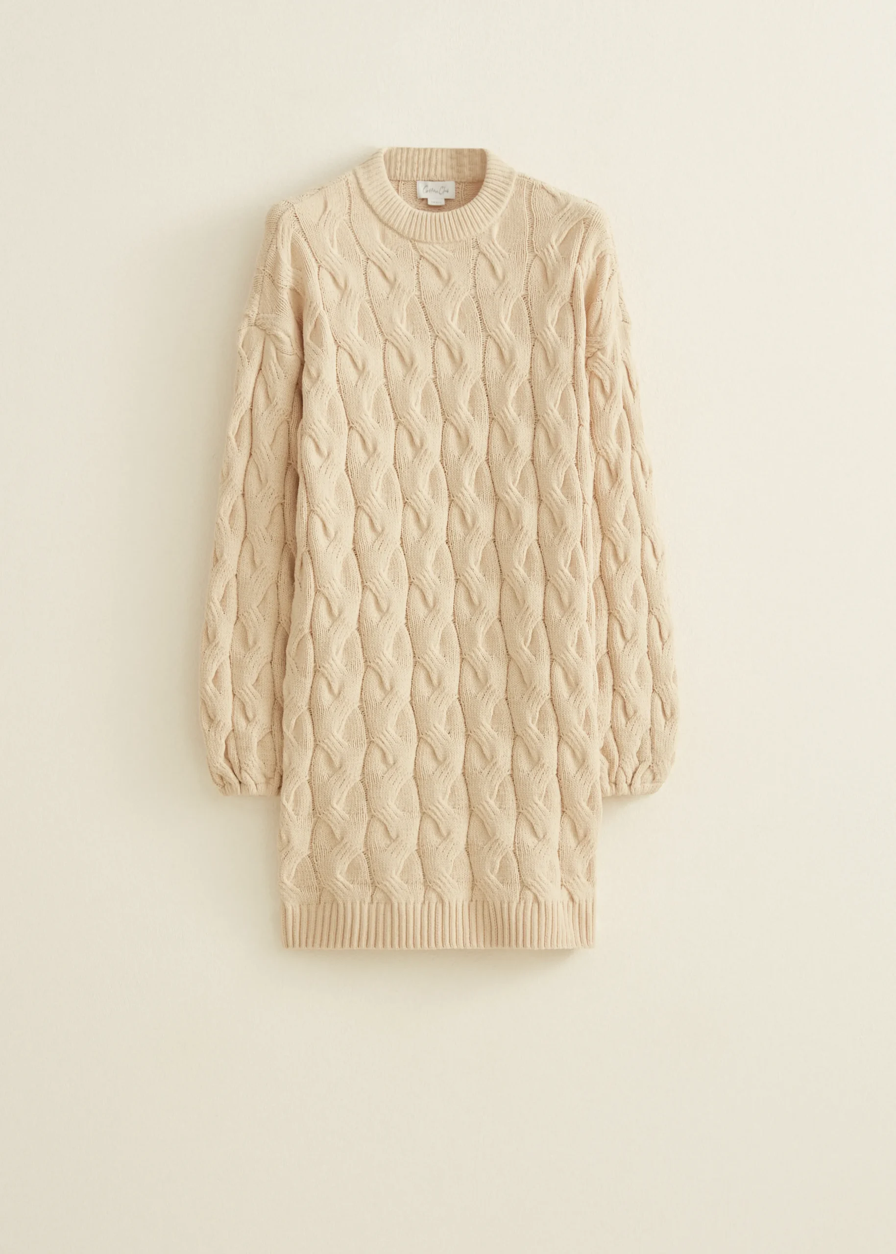Sale Cotton Club Gebreide jurk met ballonmouw lichtzand
