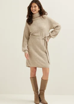 New Cotton Club Gebreide jurk met col kit