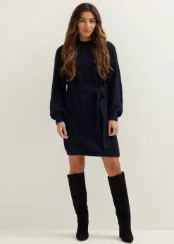 Sale Cotton Club Gebreide jurk met lurex zwart