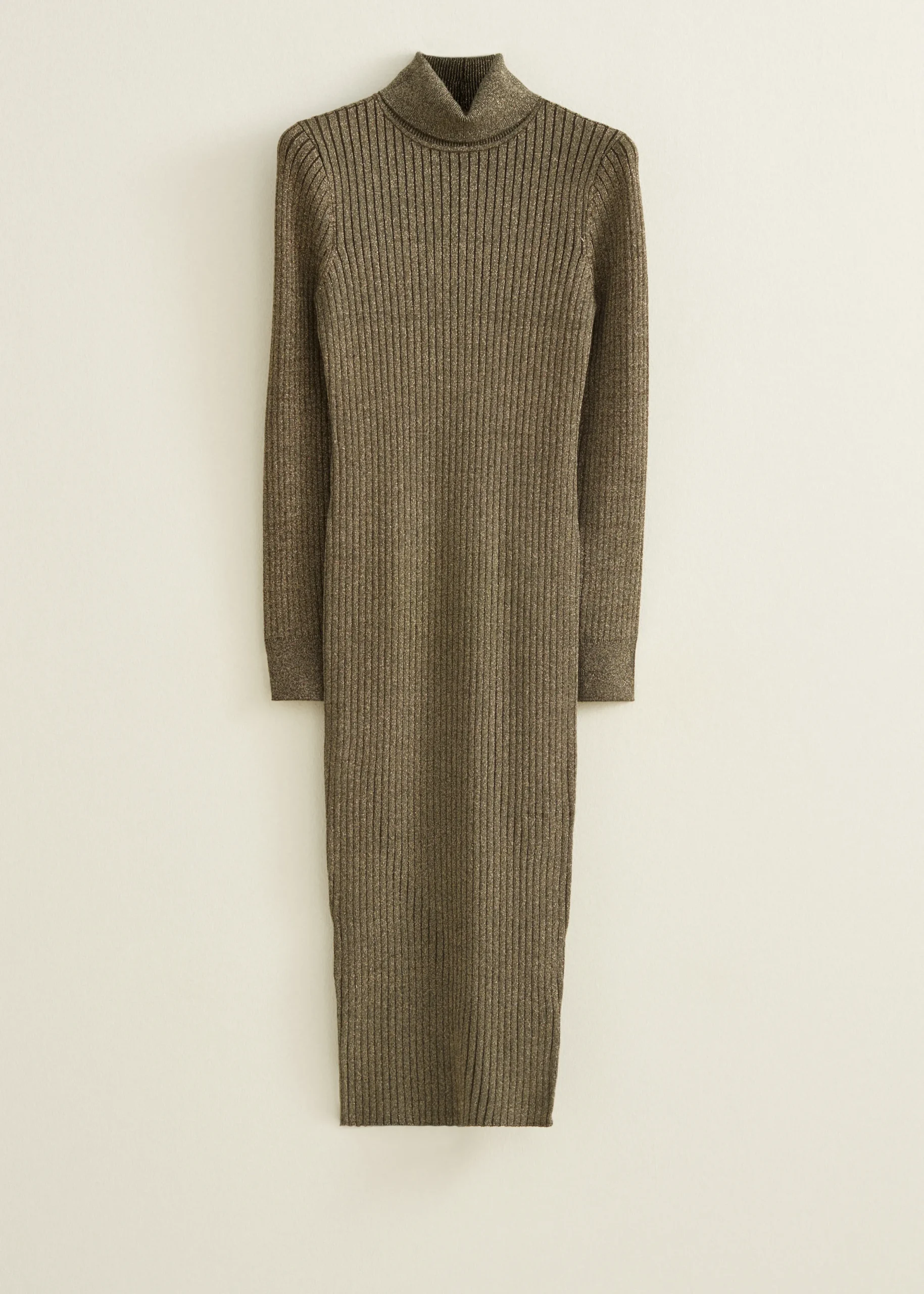 Discount Cotton Club Gebreide jurk met lurex groen,army