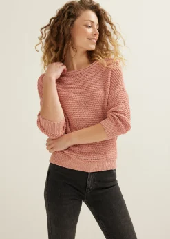 Outlet Cotton Club Gebreide trui met lurex lichtroze