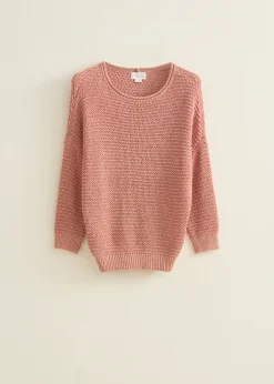 Outlet Cotton Club Gebreide trui met lurex lichtroze