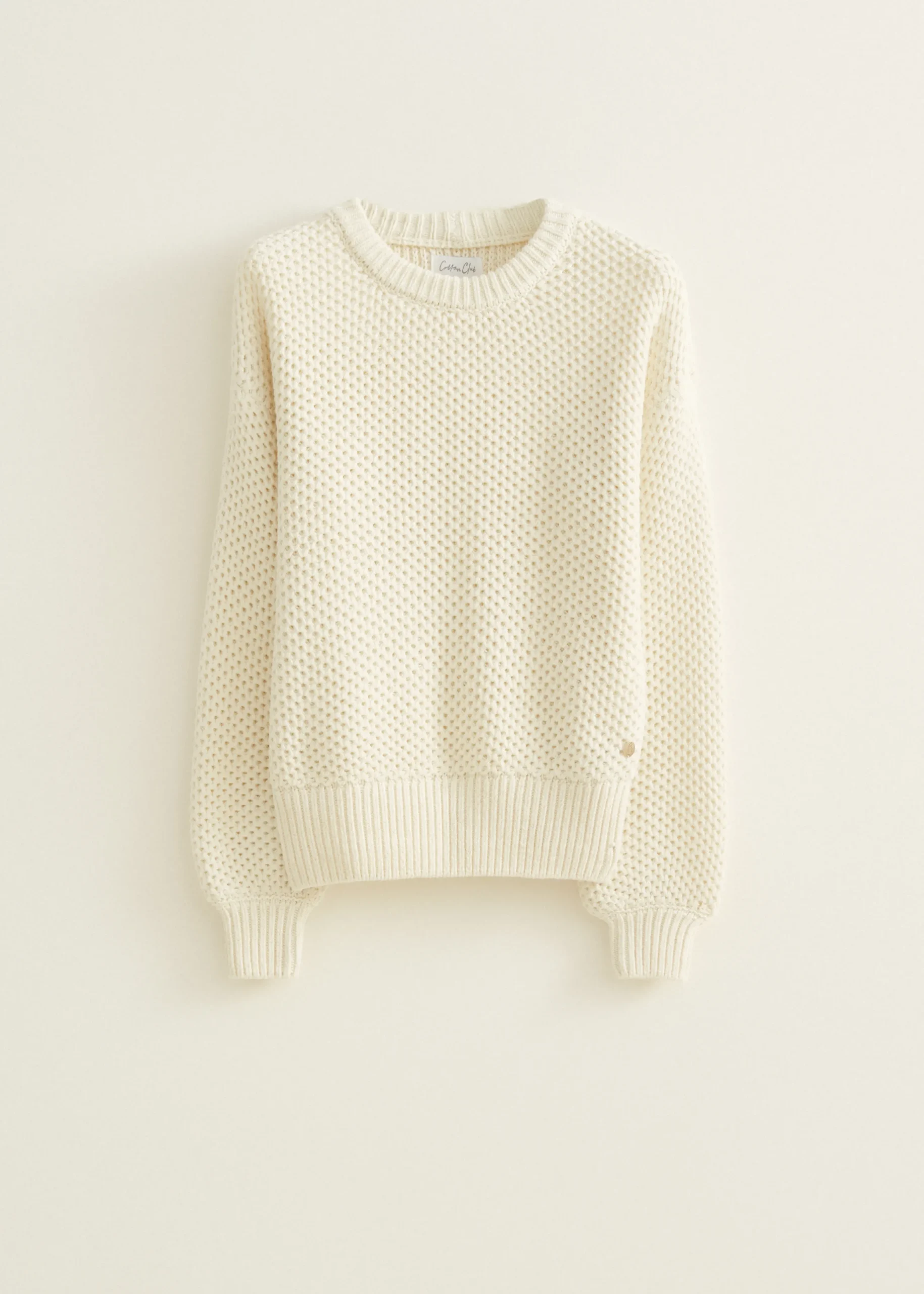 Online Cotton Club Gebreide trui met lurex ecru