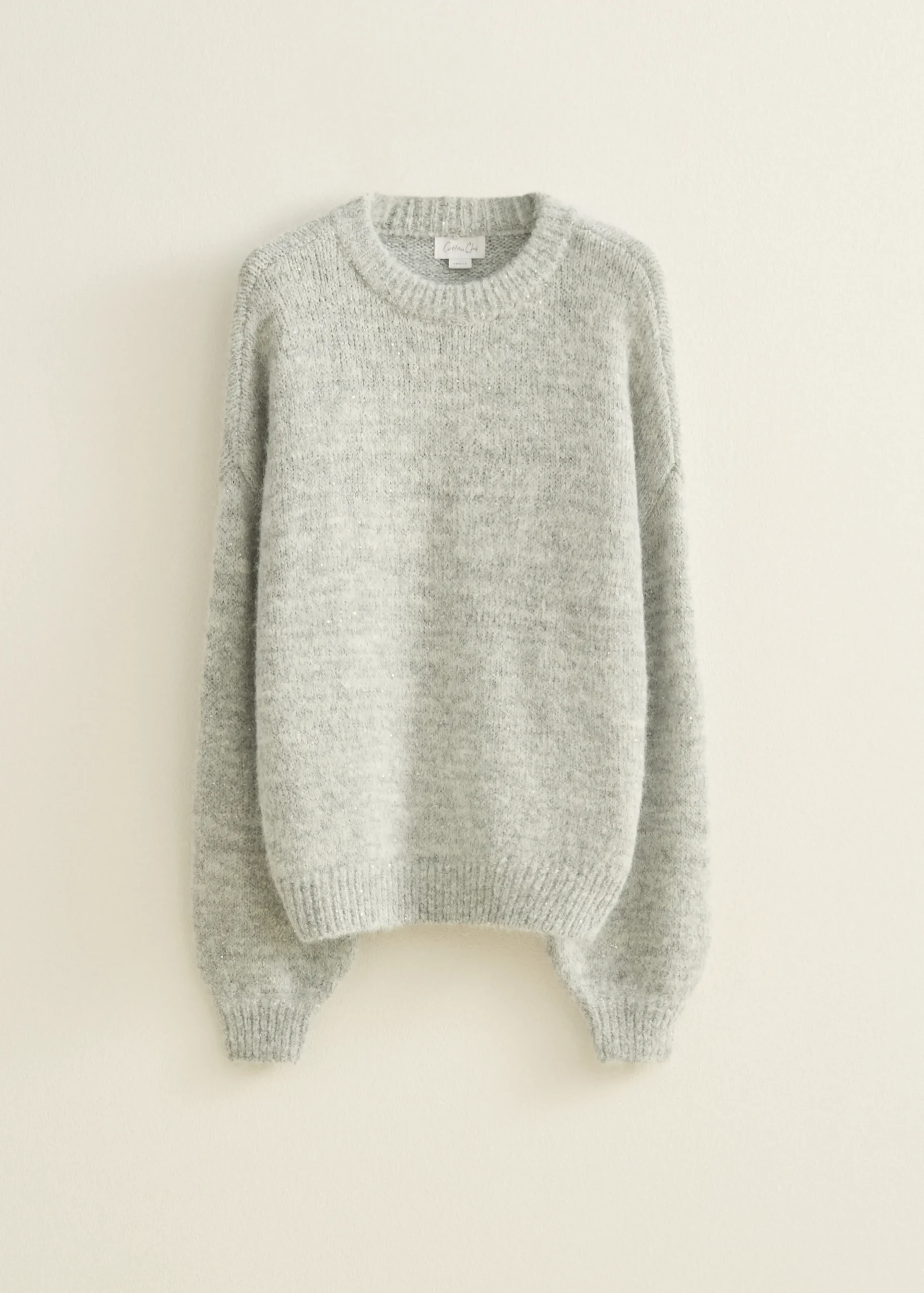 Clearance Cotton Club Gebreide trui met pailletten grijs,lichtmelee