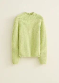 Hot Cotton Club Gebreide trui met ribstructuur lime,licht