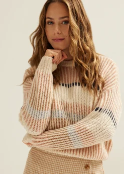 Discount Cotton Club Gebreide trui met strepen meerkleurig