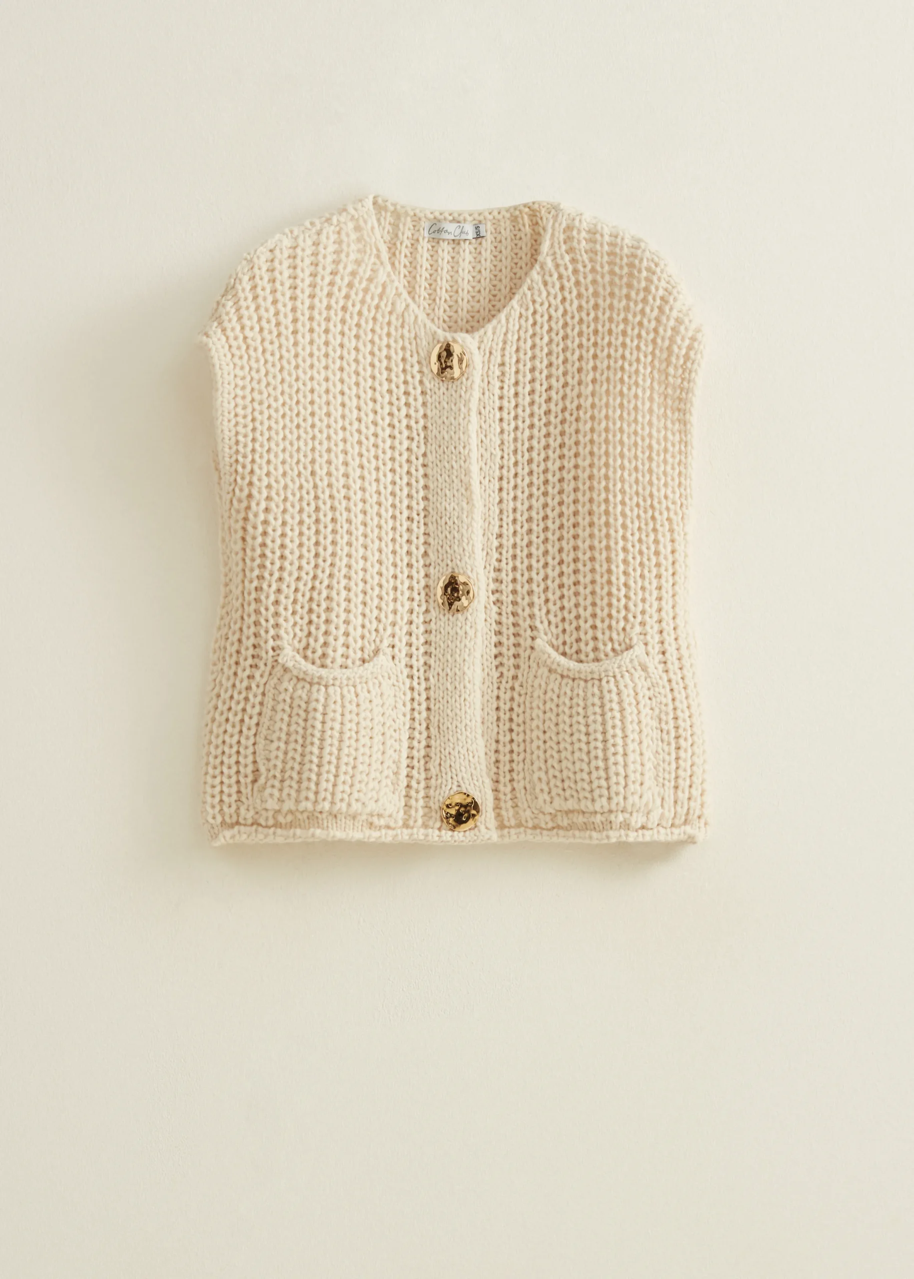 Sale Cotton Club Gebreid gilet wit,off-white