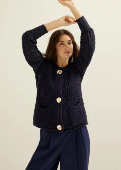 Fashion Cotton Club Gebreid gilet indigo