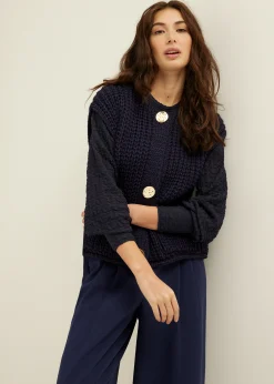 Fashion Cotton Club Gebreid gilet indigo