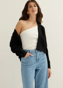 New Cotton Club Gebreid vest kort zwart