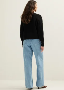 New Cotton Club Gebreid vest kort zwart