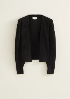 New Cotton Club Gebreid vest kort zwart