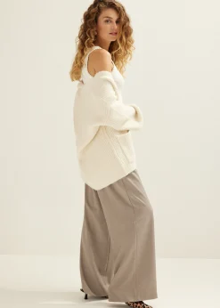 Sale Cotton Club Gebreid vest met zakken ecru
