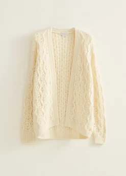 Sale Cotton Club Gebreid vest zigzag lichtzand