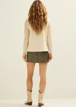 New Cotton Club Gilet met structuur ecru