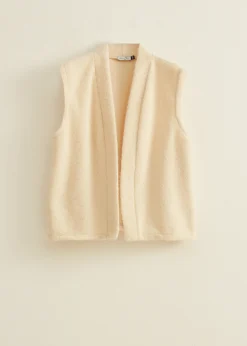 New Cotton Club Gilet met structuur ecru