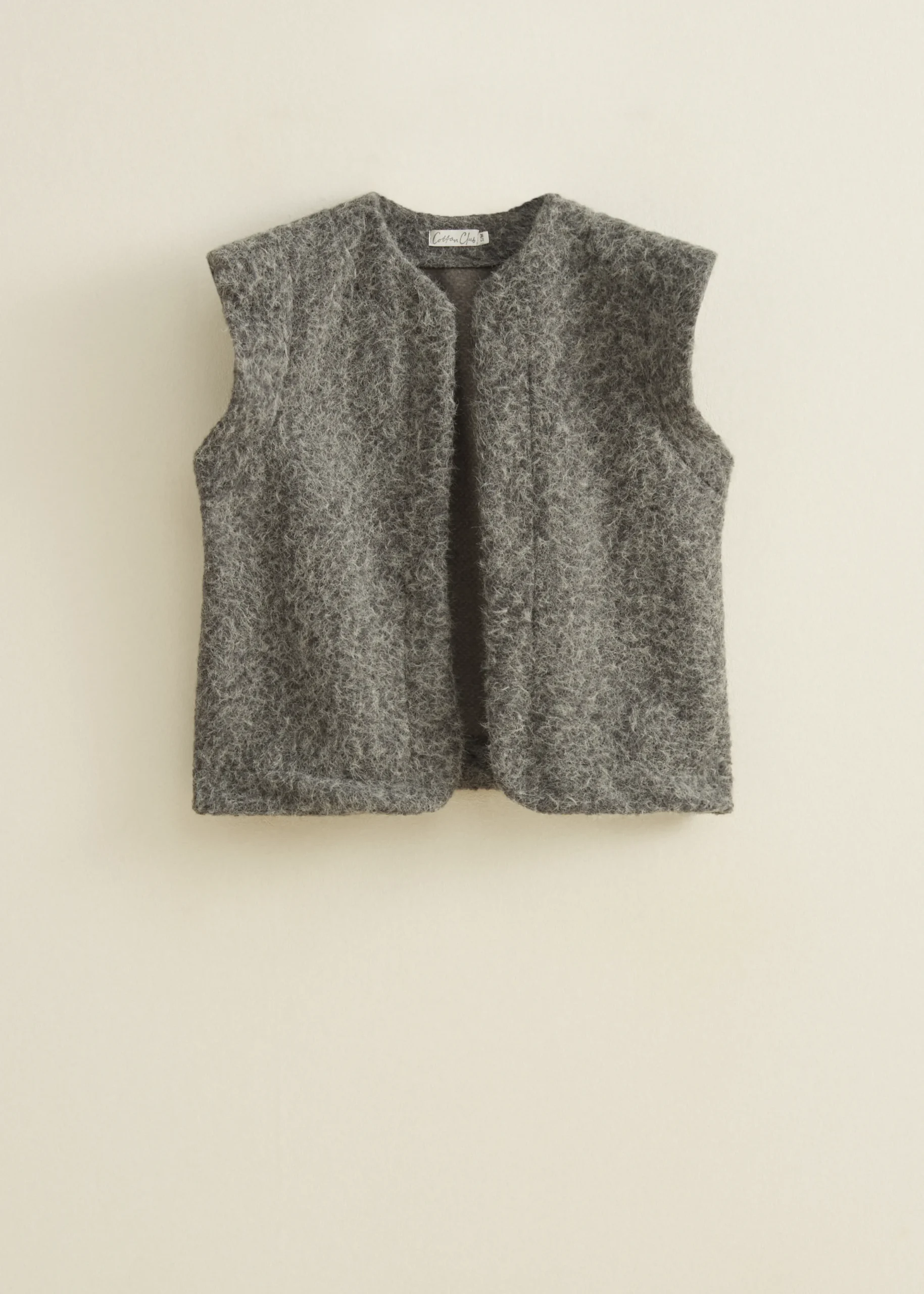 Online Cotton Club Gilet met wollen look grijsgemêleerd