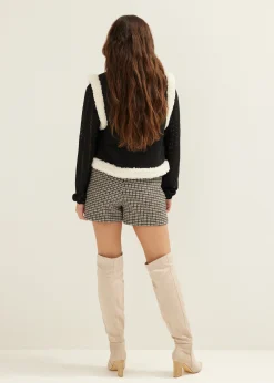 Best Cotton Club Gilet teddy studs zwart