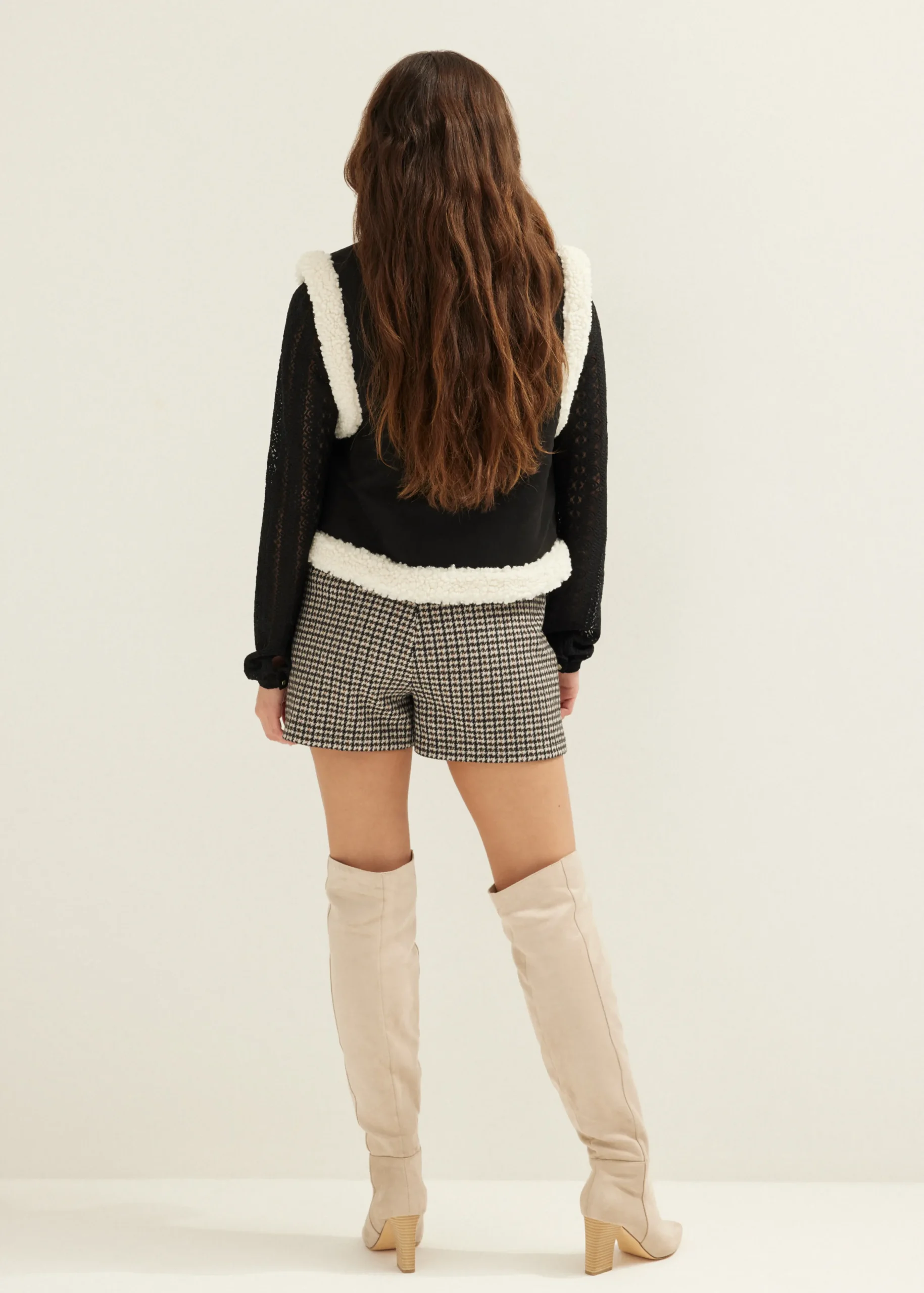 Best Cotton Club Gilet teddy studs zwart