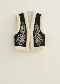 Best Cotton Club Gilet teddy studs zwart