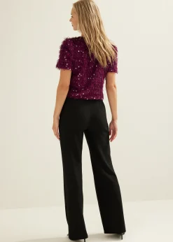 New Cotton Club Glitterbroek zwart