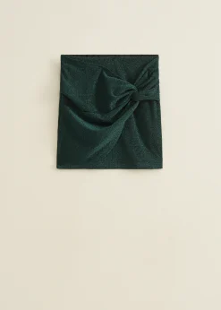 Outlet Cotton Club Glitter rok met geknoopt detail donkeraqua